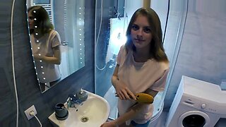 Step sister porn in the bathroom